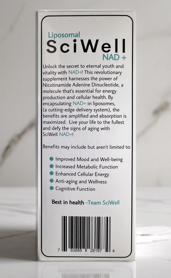 Liposomal NAD+ capsules with TMG for cellular health