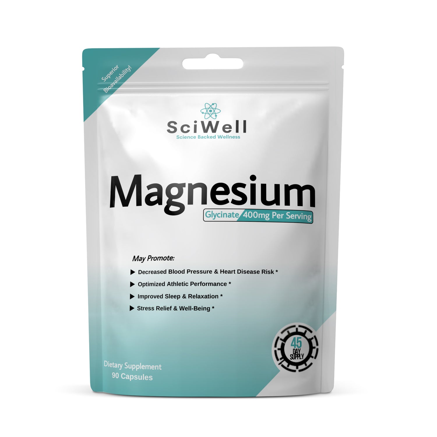 Chelated magnesium glycinate capsules for stress and sleep support